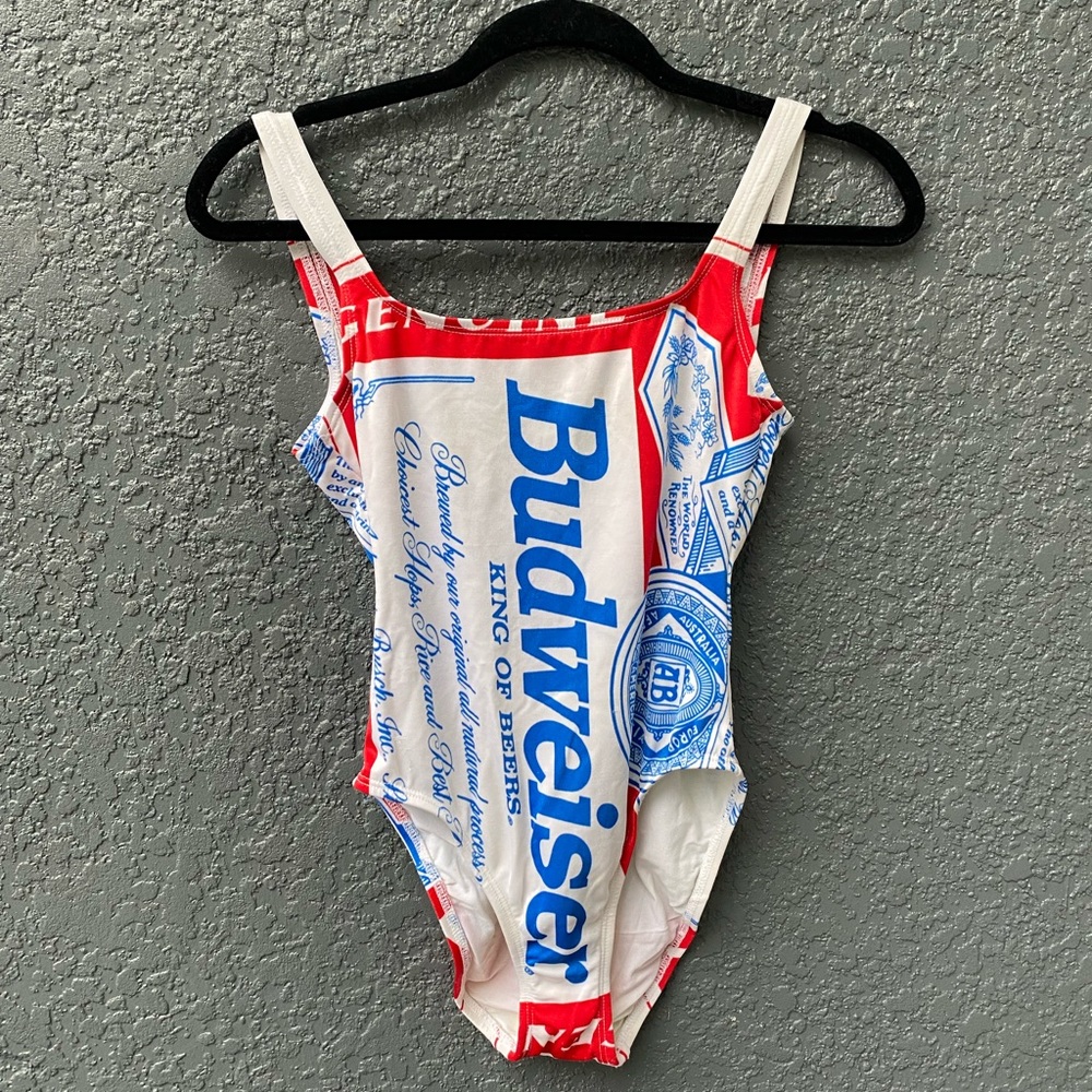Vintage 1980s Budweiser beer one piece / body suit / swimsuit (RARE)